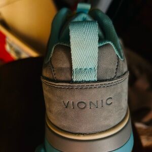 Vionic Gray and Blue Athletic Shoes with Modern Design